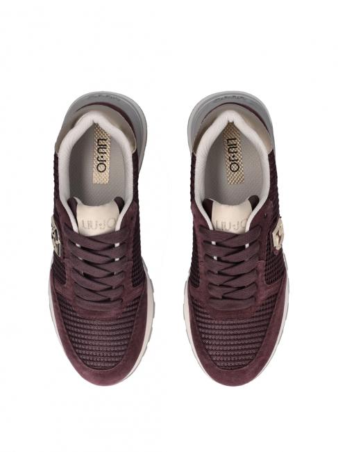 AMAZING 25 Sneakers aus Wildleder und Mesh karminrot/hellgold - Damenschuhe