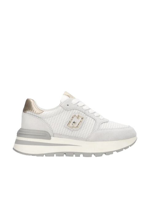 AMAZING 25 Sneakers aus Wildleder und Mesh gebrochenes Wei&szlig;/Hellgold - Damenschuhe