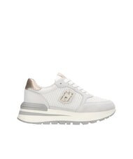 LIUJO AMAZING 25 Sneakers aus Wildleder und Mesh gebrochenes Wei&szlig;/Hellgold - Damenschuhe - 3