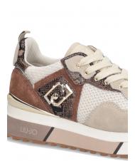 LIUJO MAXI WONDER 01 Plateau-Sneaker mit Python-Details Seil/Schokolade - Damenschuhe - 5