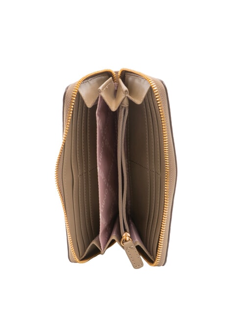 CALIWEN Große Geldbörse mit Rundum-Reißverschluss Wüstentaupe - Brieftaschen Damen