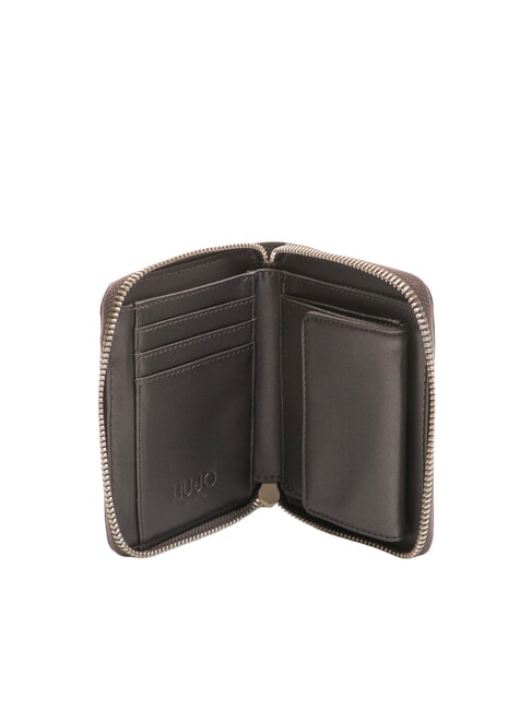 CALIWEN Mittelgroße Brieftasche mit Rundum-Reißverschluss Anthrazit met. - Brieftaschen Damen