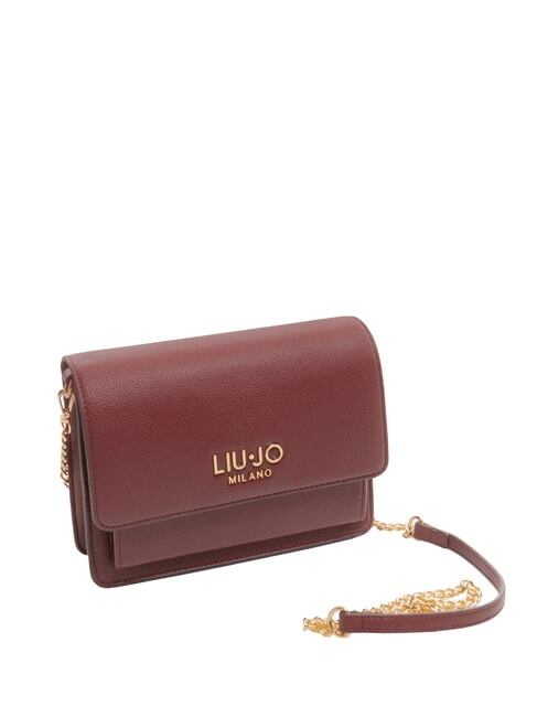 CALIWEN Kleine Umh&auml;ngetasche mit &Uuml;berschlag Rotwein - Damentaschen