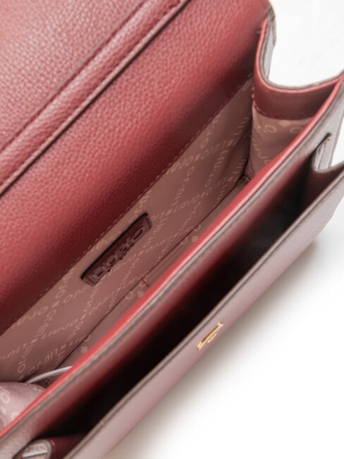 CALIWEN Kleine Umh&auml;ngetasche mit &Uuml;berschlag Rotwein - Damentaschen