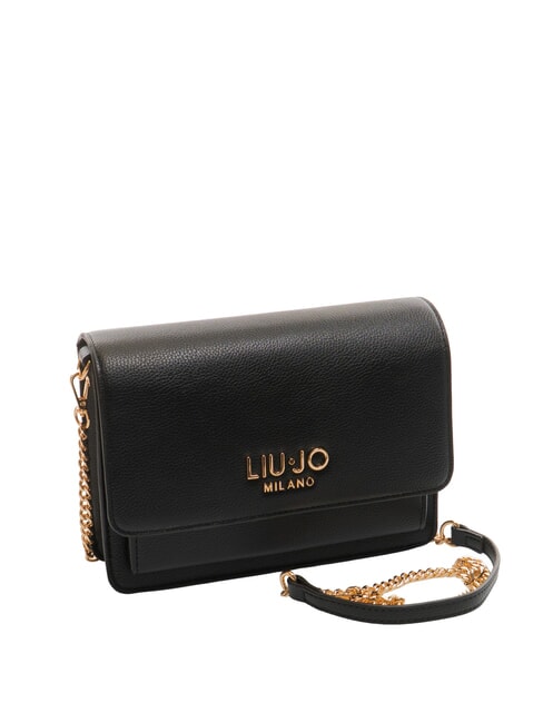 CALIWEN Kleine Umhängetasche mit Überschlag SCHWARZ - Damentaschen