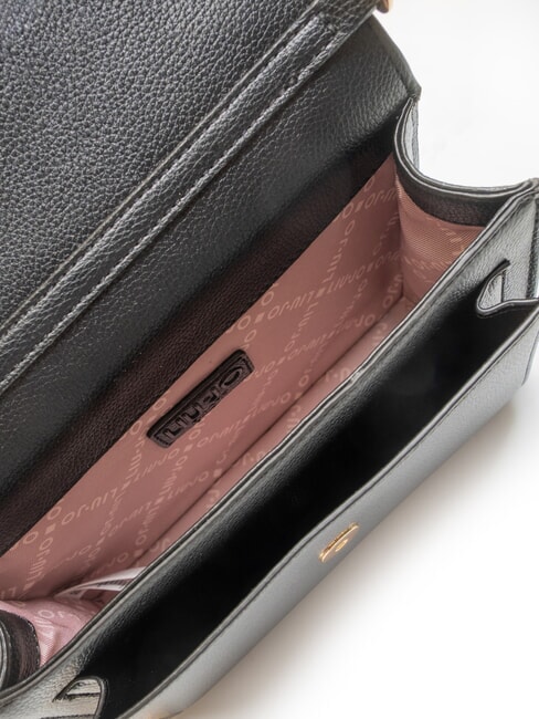 CALIWEN Kleine Umhängetasche mit Überschlag SCHWARZ - Damentaschen