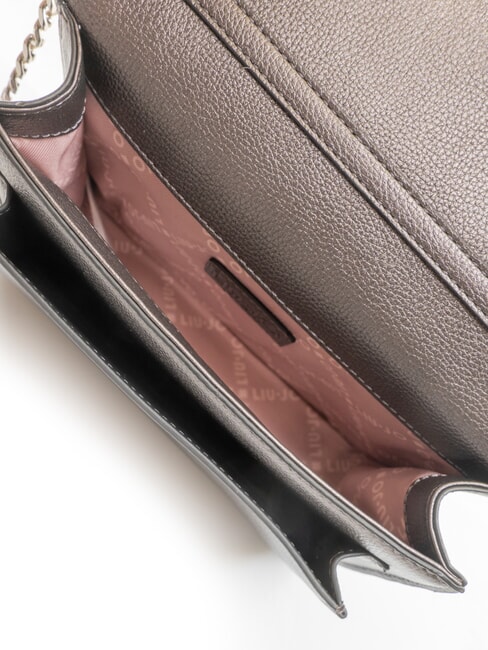 CALIWEN Kleine Umhängetasche mit Überschlag Anthrazit met. - Damentaschen