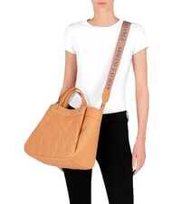 ARMANI EXCHANGE WAVE Große perforierte Handtasche Kamelrosa - Damentaschen - 5