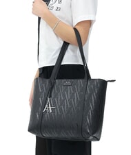 ARMANI EXCHANGE SILVYE MONOGRAM Schulter-Einkaufstasche schwarz/schwarz - Damentaschen - 5