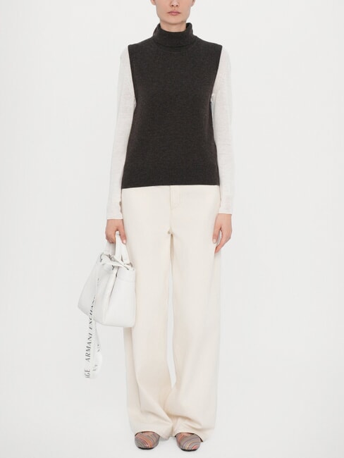 WAVE Mittelgroße perforierte Tasche mit Schultergurt strahlend weiß - Damentaschen