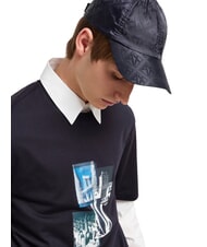 ARMANI EXCHANGE BASEBALL HAT Hut aus Satinstoff tiefes Marineblau - Mützen/Hüte - 3