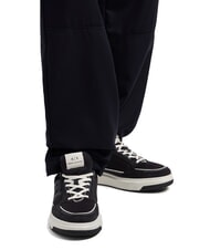 ARMANI EXCHANGE A|X Sneaker mit Mesh-Einsätzen und Logo Dunkelblau + Cremeweiß - Herrenschuhe - 7