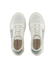 ARMANI EXCHANGE A|X Sneaker mit kontrastierendem Logo off white+dark fr.grn - Damenschuhe - 5