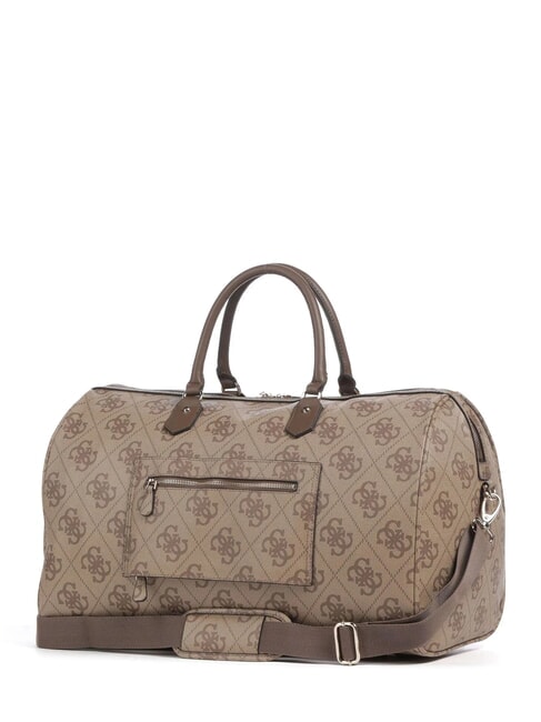 BERTA Große Reisetasche mit Schultergurt Latte-Logo / braun - Reisetaschen