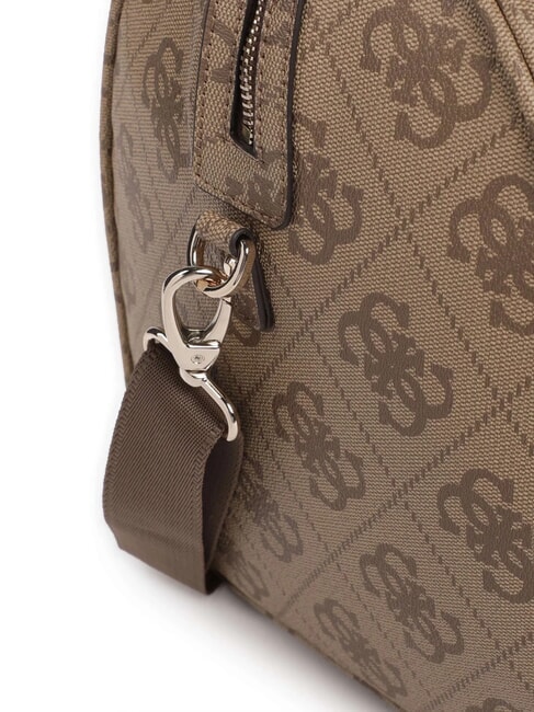 BERTA Große Reisetasche mit Schultergurt Latte-Logo / braun - Reisetaschen