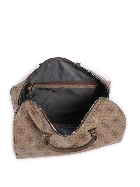 BERTA Große Reisetasche mit Schultergurt Latte-Logo / braun - Reisetaschen