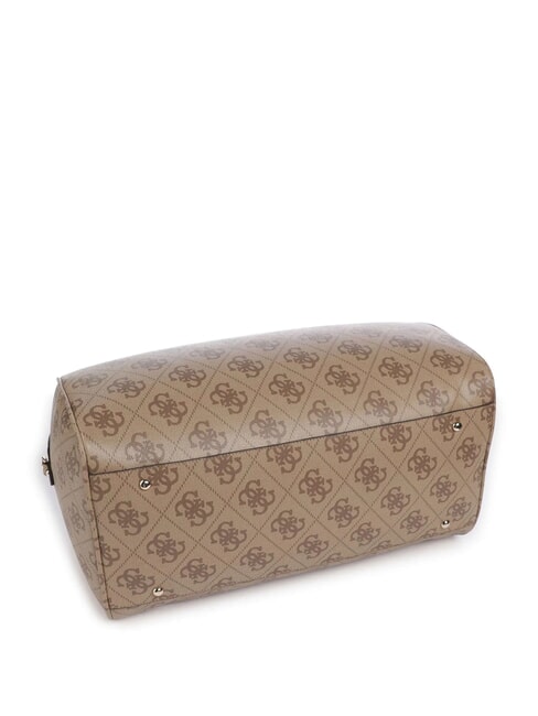 BERTA Große Reisetasche mit Schultergurt Latte-Logo / braun - Reisetaschen