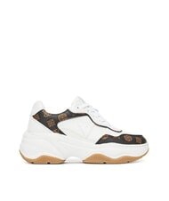 GUESS HAPYY3 Sneaker mit Pfingstrosen-Logoeinsätzen Weiss-braun - Damenschuhe - 2