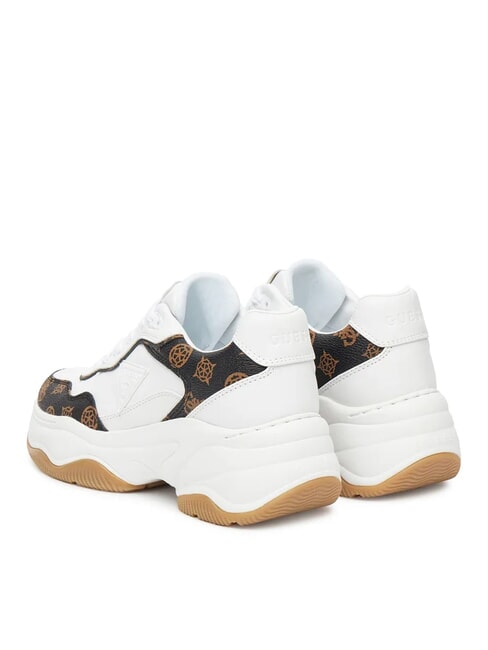 HAPYY3 Sneaker mit Pfingstrosen-Logoeinsätzen Weiss-braun - Damenschuhe