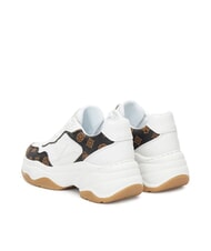 GUESS HAPYY3 Sneaker mit Pfingstrosen-Logoeinsätzen Weiss-braun - Damenschuhe - 3