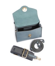 THE BRIDGE IRENE  Mini-Umhängetasche aus Leder Himmelblau mit Gold abb - Damentaschen - 4