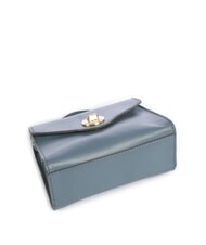 THE BRIDGE IRENE  Mini-Umhängetasche aus Leder Himmelblau mit Gold abb - Damentaschen - 5