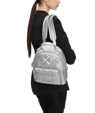 LOVE MOSCHINO QUILTED Gesteppter Rucksack Silber - Damentaschen - 6