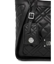 LOVE MOSCHINO QUILTED  Einkaufstasche Schwarz Schwarz - Damentaschen - 3