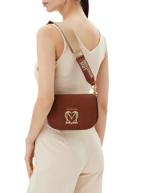 BRAIDED Umhängetasche mit Überschlag Kamel - Damentaschen