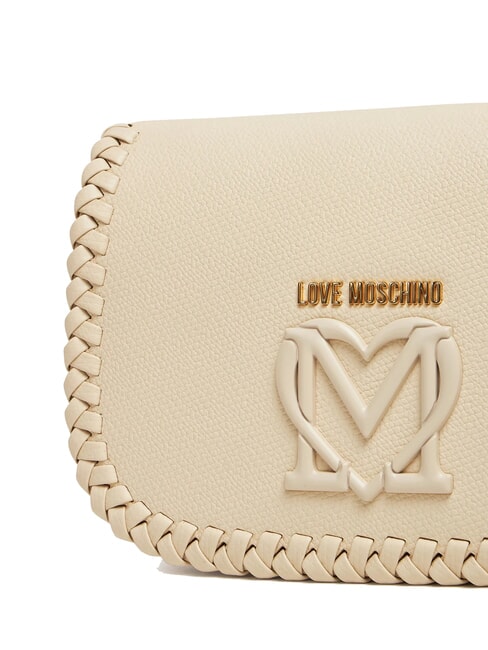 BRAIDED Umhängetasche mit Überschlag Elfenbein - Damentaschen