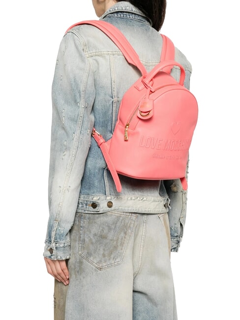 LOVE EMBOSSED Rucksack mit gesticktem Logo Koralle - Damentaschen