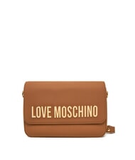 LOVE MOSCHINO LAMINATED BOLD LOVE Umhängetasche mit Überschlag Kamel - Damentaschen - 3