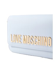 LOVE MOSCHINO LAMINATED BOLD LOVE Umhängetasche mit Überschlag Hellblau - Damentaschen - 3