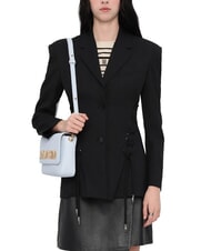 LOVE MOSCHINO LAMINATED BOLD LOVE Umhängetasche mit Überschlag Hellblau - Damentaschen - 5