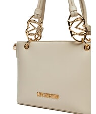 LOVE MOSCHINO LOVE CHAIN STRAP Einkaufstasche mit Schultergurt Elfenbein - Damentaschen - 3