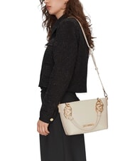 LOVE MOSCHINO LOVE CHAIN STRAP Einkaufstasche mit Schultergurt Elfenbein - Damentaschen - 5