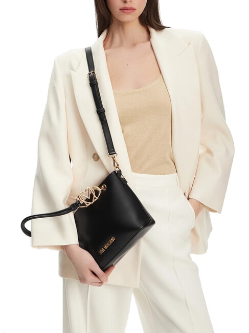 LOVE CHAIN STRAP Einkaufstasche mit Schultergurt Schwarz - Damentaschen