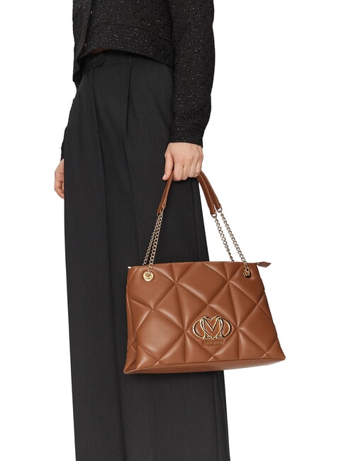 GEOMETRIC Umhängetasche mit Kettengriffen Kamel - Damentaschen