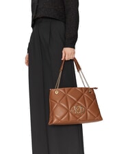 LOVE MOSCHINO GEOMETRIC Umhängetasche mit Kettengriffen Kamel - Damentaschen - 5