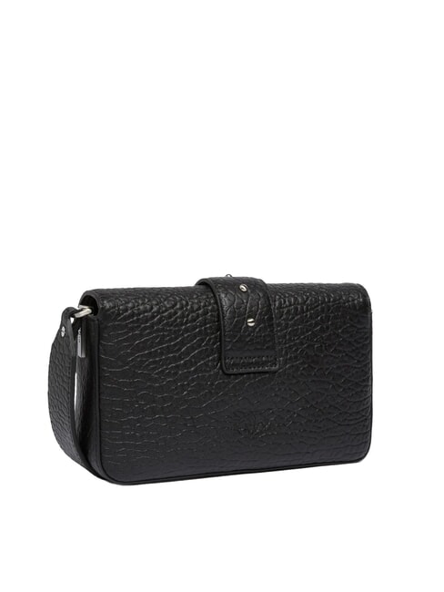 LOVE ONE SLOUCHY  Mini-Umhängetasche aus Leder schwarze Limousine - mattsilber - Damentaschen