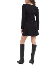 CALVIN KLEIN CK JEANS Kurzes Kleid mit langen Ärmeln und Allover-Logo Ton in Ton schwarz geblümtes AOP - Damenkleider - 2