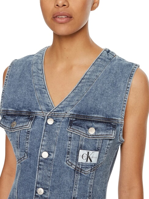 CK JEANS Kurzes Jeanskleid mit Armlöchern Denim - Damenkleider