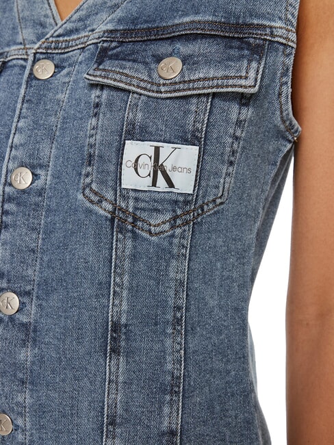 CK JEANS Kurzes Jeanskleid mit Armlöchern Denim - Damenkleider