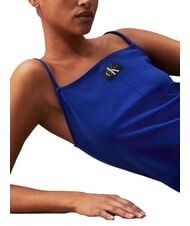 CALVIN KLEIN CK JEANS Kurzes Kleid mit dünnen Trägern Saphirblau - Damenkleider - 3