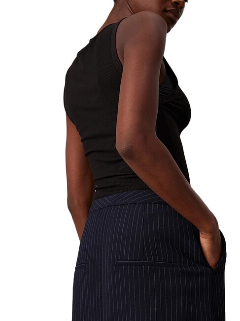 CK Nadelstreifen-Midirock Nachthimmel / grauer Morgenstreifen - Damenröcke