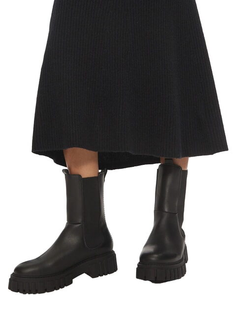 CK Gerippter ausgestellter Midirock ck schwarz - Damenröcke