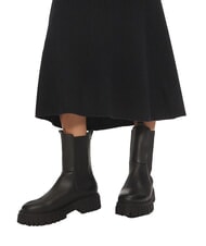 CALVIN KLEIN CK Gerippter ausgestellter Midirock ck schwarz - Damenröcke - 4