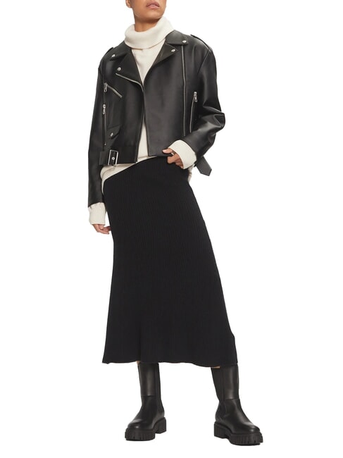 CK Gerippter ausgestellter Midirock ck schwarz - Damenröcke