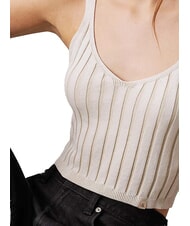 CALVIN KLEIN CK JEANS Bralette-Tanktop aus Baumwolle Elfenbein / Pelikan - T-Shirts und Tops für Damen - 3