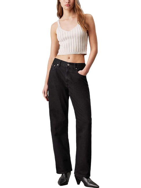 CK JEANS Bralette-Tanktop aus Baumwolle Elfenbein / Pelikan - T-Shirts und Tops für Damen